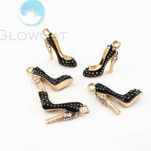 5Pcs/Lot  Drop Oil KC Gold Color Enamel High Heels Charms Women Shoes Pendant Making Diy Necklaces Jewelry Accessories 22743 2024 - buy cheap