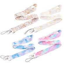 CB1365 Wholesale 20pcs/lot Marble Printing Neck Strap Keychain Pink Love Lanyard For Keys Women ID Badge Holder 2024 - buy cheap