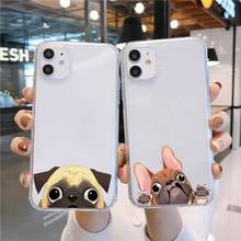 Cute Pug Dog French Bulldog Phone Case Transparent for iPhone 11 12 mini pro XS MAX 8 7 6 6S Plus X 5S SE 2020 XR 2024 - buy cheap