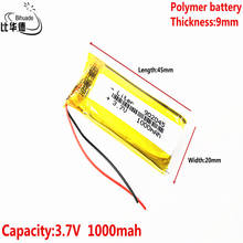 Литровая энергетическая батарея хорошего качества 3,7 в, 1000 мАч 902045, полимерная литий-ионная/литий-ионная батарея для планшетного ПК, GPS,mp3,mp4 2024 - купить недорого