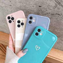 Gimfun Candy Color Love Heart Phone Case for iPhone 12 Pro Max 11 7 8 Plus X XR XS Max Shockproof Simple Soft Tpu Back Cover 2024 - buy cheap