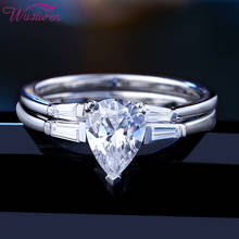 Wuziwen твердый Стерлинговое Серебро 925 пробы каплевидное обручальное кольцо для женщин 1.9Ct AAAAA кубический цирконий ювелирные изделия BR0855 2024 - купить недорого