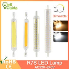 Lâmpada led r7s bulbo 6w 15 15 regulável ac 220v 240 78mm 118mm 135mm substituir a luz de halogênio do tubo de ponto 50w 100 150w 200w projector