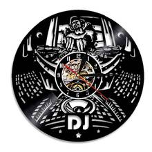 DJ Vinyl Clock Record Wall Clock DJ Gift Vinyl Wall Decor Handmade Gift for Music Lover Disco Wall Art Decorative Clocks 2024 - buy cheap