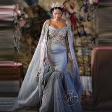 Marroquino kaftan caftan muçulmano vestidos de noite sereia querida tule beading dubai árabe turquia abaya islâmico vestido de noite 2024 - compre barato