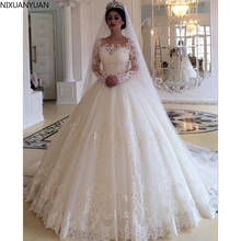 Elegant Ball Gown Princess Wedding Dress Long Sleeve Lace Applique Tulle Wedding Gowns 2022 Vestido De Noiva 2024 - buy cheap