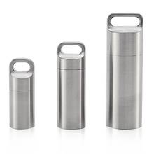 Capsule Sealed Bottle Waterproof Stainless Steel Pill Box Outdoor Medicine Bottle Capsule Container For Outdoor Travel Hiking 2024 - buy cheap