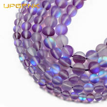 Natural Matte Violet Crystal Glitte MoonStone Round Labradorite Loose Beads For Jewelry Making DIY Bracelet Necklace 6/8/10mm 2024 - buy cheap