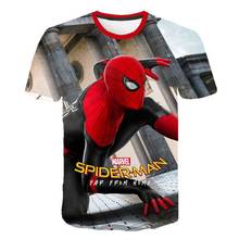 Marvel Boys T Shirt Summer SpiderMan Short Sleeve Tees Fashion Casual Loose Large Size Cartoon 3D Printing T-shirt Kids Clothes 2024 - buy cheap