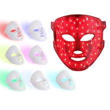 Новый светодиодный фототерапия маска 7 цветов светодиодный светильник Фотон Маска для лица Уход за кожей омоложение морщин удаление акне косметическое устройство 2024 - купить недорого