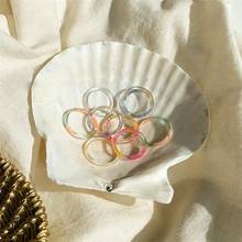 Модные Винтажные геометрические круглые ацетатные кольца, парные любовные кольца для женщин, корейские красочные акриловые кольца на палец, подарок 2024 - купить недорого