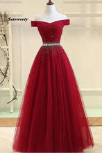A Line Burgundy Off the Shoulder Evening Gowns Lace up Tulle Sweetheart Long Prom Dresses 2024 - buy cheap