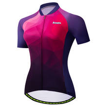 Manga curta camisa de ciclismo das mulheres mtb estrada bicicleta roupas respirável camisa maillot ciclismo 2024 - compre barato