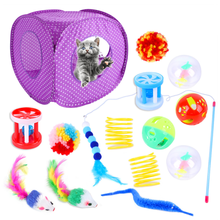 Túnel plegable para mascotas, juguete interactivo con forma de ratón, canal divertido, bolas de plumas, gatos y perros, 15 unids/set por juego 2024 - compra barato