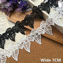 7CM Wide White Black Water Soluble Leaves 3D Lace Fabric Hollow Out Embroidered Ribbon Edge Trim DIY Curtains Dress Sewing Decor 2024 - buy cheap