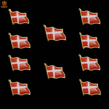 10PCS Denmark Proud Flag Enamel Butterfly Buckle Brooch Tie Suit Lapel Wear Pin Souvenir Badge 2024 - buy cheap