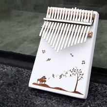Kalimba 17 Key Thumb Piano Solid Wooden Pine Beginners Portable Finger Piano Musical Instrument with Learning Book Tune Hammer 2024 - buy cheap
