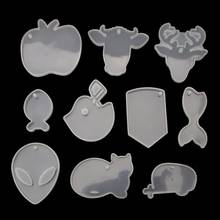 10Pcs Keychain Pendant Silicone Resin Mold Aliens Cat Epoxy Resin Jewelry Making 2024 - buy cheap