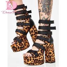 Doratasia 2021 senhoras verão gladiador sandálias plataforma moda salto alto leopardo sandálias femininas roma sexy sapatos de festa mulher 2024 - compre barato
