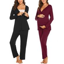 ARLONEET Women's maternity Pajamas tops+Pants Set Suit Nursing sleep homewear for breastfeeding pregnant cloth CN06 2024 - buy cheap