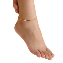 Praia de verão moda feminina corrente de metal anklet pé praia sandália descalço jóias acessórios 2024 - compre barato
