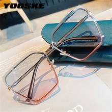 YOOSKE Rimless Square Sun Glasses For Women Men Fashion Gradient Sunglasses Ladies Frameless Metal Eyeglasses Vintage Sunglass 2024 - buy cheap