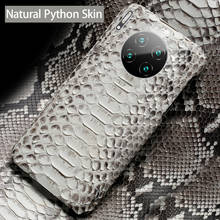 Чехол из натуральной кожи для телефона Huawei Mate 30 20X 9 P20 P30 Lite P40 Honor V30 20 20S 10 9X Pro, чехол из натуральной змеиной кожи питона 2024 - купить недорого