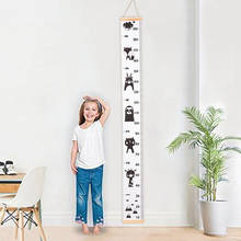 Regla de medida de altura para niños, etiqueta de pared de tela decorativa, tabla de crecimiento para bebés y niños, colgante de pared de madera para decoración del hogar y dormitorio 2024 - compra barato