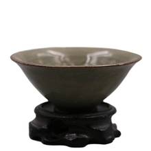 Jingdezhen antique porcelain (the Song Dynasty Yaozhou Kiln celadon engraved small Dou Li bowl) folk collection 2024 - buy cheap