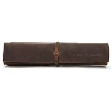 Retro Pencil Case Handmade Genuine Leather Roll Up Pen Curtain Bag Pouch Wrap Holder Stationery School Supplies G88D 2024 - buy cheap
