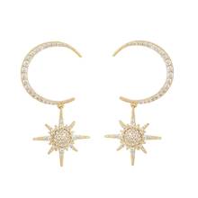 2020 christmas new arrived fashion girl women jewelry sparking bling 5A cz moon star dangle earring 2024 - buy cheap