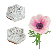 Molde de silicone de folhas de anemone para decoração de bolo, moldes para pasta de goma, ferramentas de bolo de chocolate m2355 2024 - compre barato
