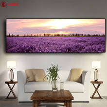diamond embroidery Lavender Sunset Nordic Landscape  diamond painting cross stitch 5d full square round drill 5d puzzles 2024 - buy cheap
