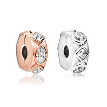 2020 New Original Alloy Bead Rose Geometric Shapes Clip Stopper Charm Fit  Bracelet Bangle DIY Women Jewelry 2024 - buy cheap