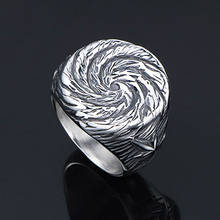 Anel unissex com estampa espiral, anel de aço inoxidável simples unissex tipo punk para homens e mulheres 2024 - compre barato