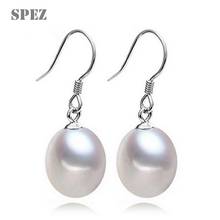 silver pearl earrings Natural Freshwater pearls 8-9mm High Quality 925 Sterling drop earring  jewelry for women gift SPEZ 2024 - buy cheap