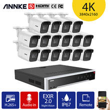 ANNKE-sistema de seguridad de vídeo 4K Ultra HD POE, cámaras IP de vigilancia resistentes al agua, grabación de Audio, 12MP, H.265 + 16CH, NVR con 16X 8MP 2024 - compra barato