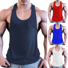 Gym Men Muscle Sleeveless Shirt Tank Top Bodybuilding Sport Fitness Workout Vest Sport Fitness Workout Vest Elastic Plus Size 2024 - buy cheap