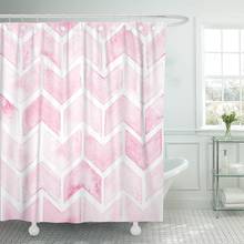 Teste padrão colorido chevron da cor rosa clara na tela impermeável 72x78 polegadas do poliéster da cortina de chuveiro da aguarela ajustada com ho 2024 - compre barato
