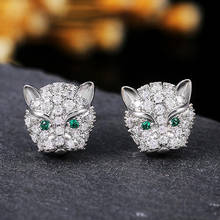 Modern Women Earrings 2021 Wedding Jewelry Accessories Statement Girl Gift  Fashion Zircon Crystal Leopard Head Stud Earrings 2024 - buy cheap