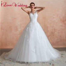 Vestido de novia de encaje con cuello transparente, traje de boda de lujo, novedad 2024 - compra barato