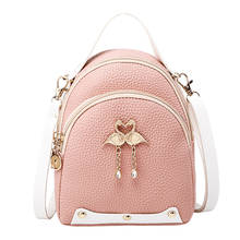 25#Mini Backpack Women PU Leather Shoulder Bag For Teenage Girls Kids Multi-Function Small Bagpack Female Ladies School Backpack 2024 - buy cheap