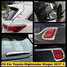 Luces antiniebla delanteras y traseras cromadas, lámparas/limpiaparabrisas de ventana/alerones traseros, embellecedor de cubierta de Panel para Toyota Highlander Kluger 2017 2018 2019 2024 - compra barato