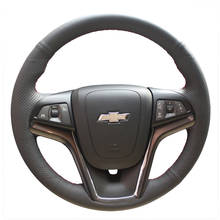 PONSNY-cubiertas de volante de coche de cuero Artificial, funda para Chevrolet Malibu 2011-2014, cosido a mano 2024 - compra barato