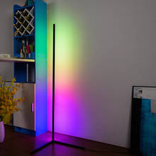 Nordic RGB Corner Floor Lamp Modern Simple LED Rod Floor Lamps for Living Room Bedroom Atmosphere Standing Indoor Light Fixtures 2024 - buy cheap