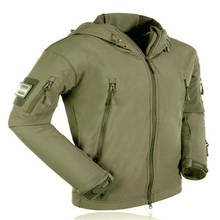 Военная Тактическая Мужская куртка, мягкая Водонепроницаемая камуфляжная куртка с капюшоном из кожи акулы, армейская камуфляжная одежда, флисовая куртка TAD 2024 - купить недорого
