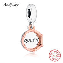 925 Sterling Silver Pendant Charms Fit Charms Bracelet Necklace Queen & Regal Crown Dangle Women DIY Jewelry Berloque 2024 - buy cheap