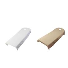 2pcs Beauty Bed Cover Massage SPA Table Bed Flat Sheets with Hole White/Camel - 80x190cm/ 35.43x 74.80inch 2024 - buy cheap