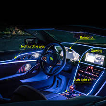 Tira de luces Led Flexible para Interior de coche, lámpara ambiental de neón colorida, para Toyota, Honda, Ford, 1/2/3/5M 2024 - compra barato