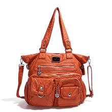 Angelkiss Women Handbags Multi-pockets Bag Washable PU Satchel Fashion Lady Shoulder Bag 13”x14” Casual Bags Tote Shoulder Purse 2024 - buy cheap